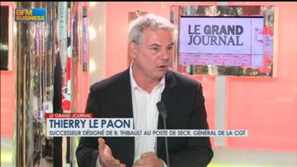 Thierry Le Paon, futur secrétaire général de la CGT - 20 février - BFM : Le Grand Journal 2/4