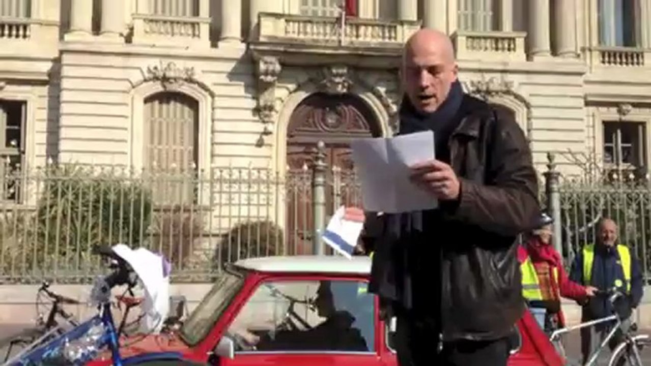 Discours de François Baraize lors de la remise d'un vélo au préfet Bousquet de Florian