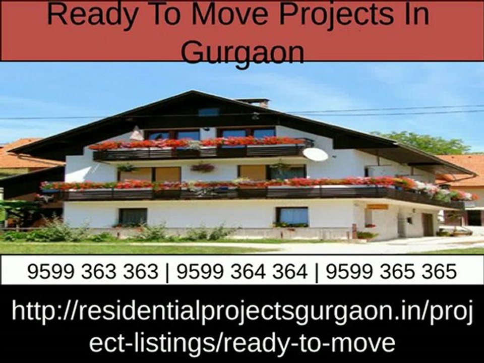 Ready To Move Projects In Gurgaon