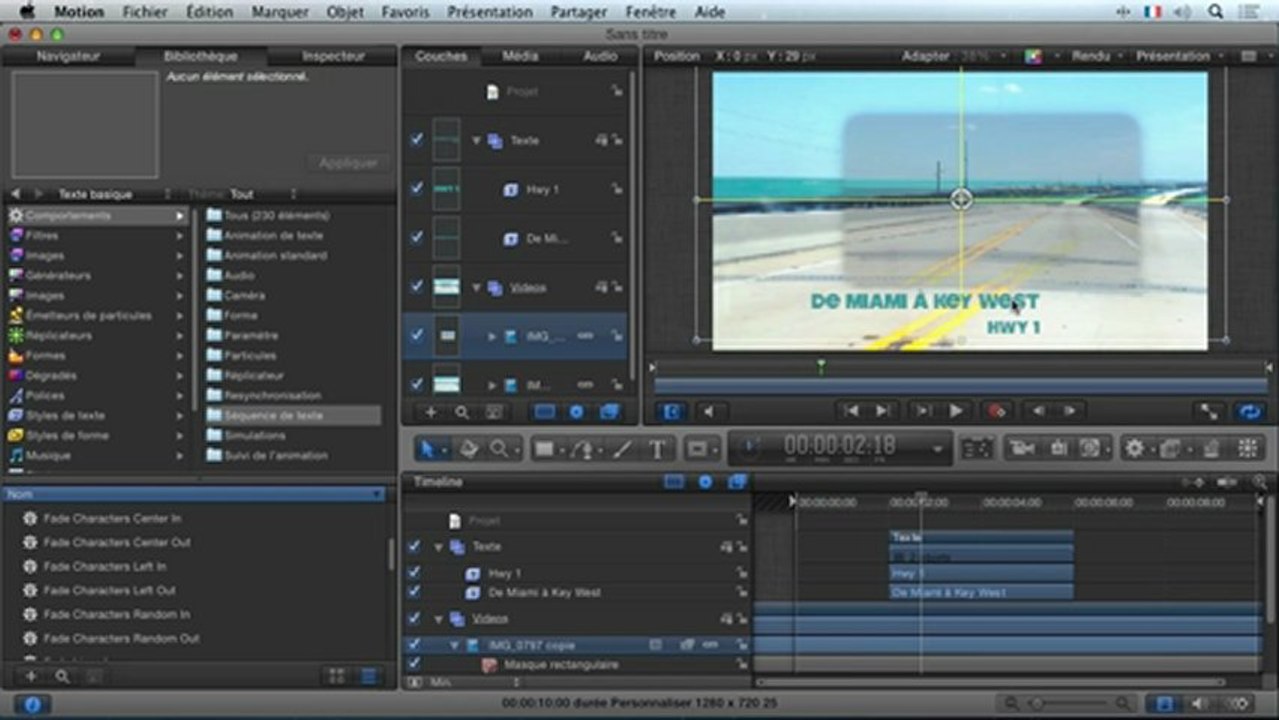 Motion 5 : Animer avec les comportements