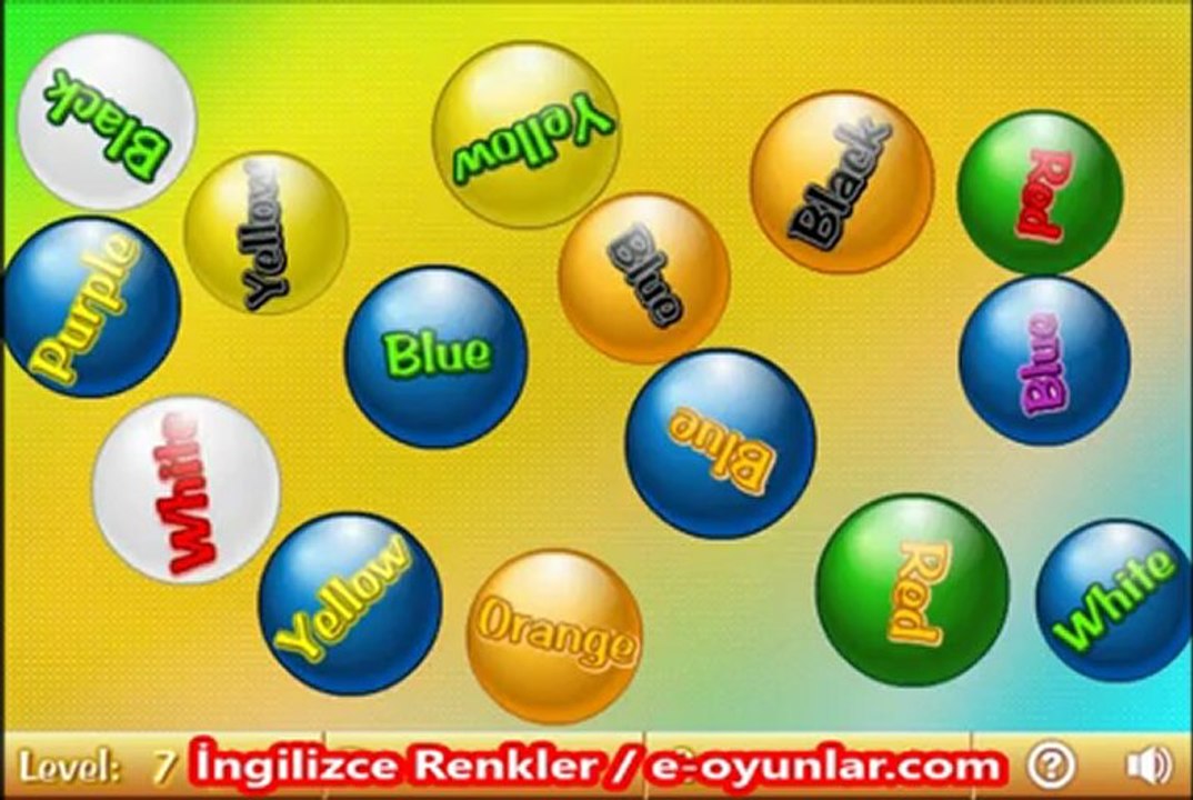 İngilizce Renkler Oyunu