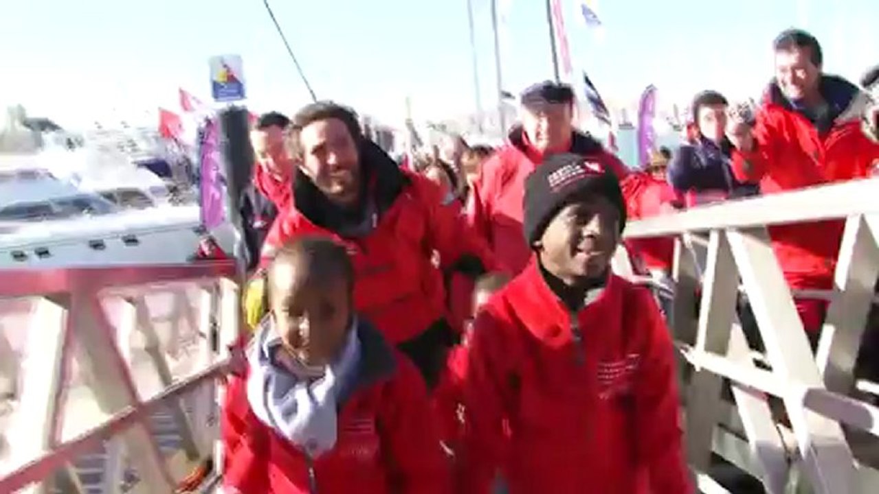 Les moments forts de l'arrivée de Tanguy de Lamotte le 17 février 2013