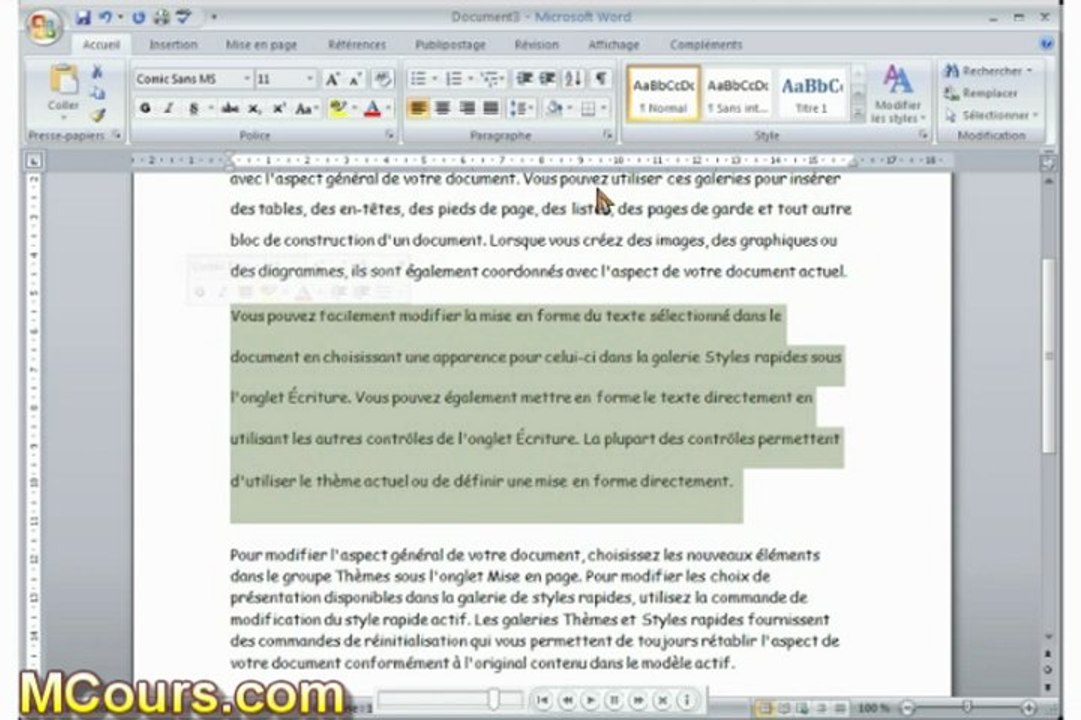 Tutoriel WORD 2007: Cours N°17 Créer interligne et espacement