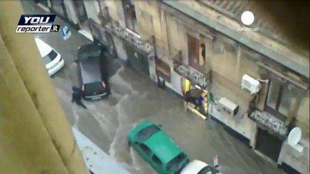 Torrential rain floods Sicily and Athens