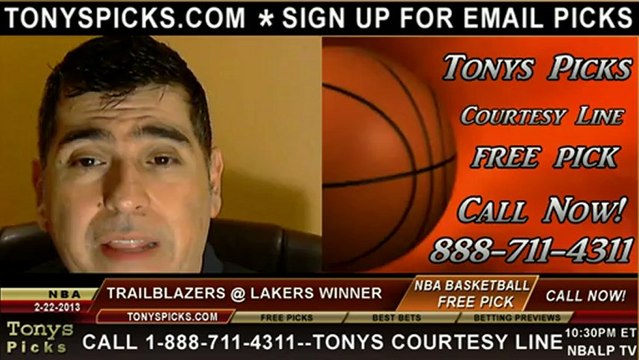 LA Lakers versus Portland Trailblazers Pick Prediction NBA Pro Basketball Odds Preview 2-22-2013