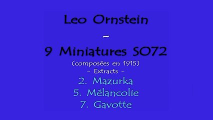 Leo Ornstein - 9 Miniatures - SO 72