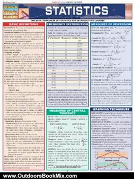 Outdoors Book Review: Statistics Laminate Reference Chart: Parameters, Variables, Intervals, Proportions (Quickstudy: Academic ) by Inc. BarCharts