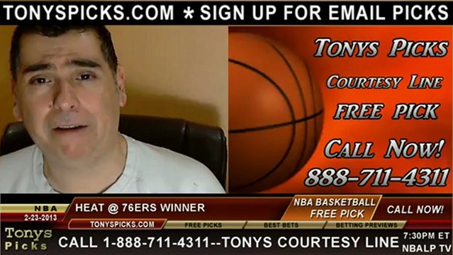 Philadelphia 76ers versus Miami Heat Pick Prediction NBA Pro Basketball Odds Preview 2-23-2013