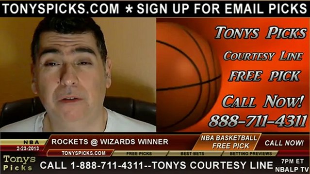 Washington Wizards versus Houston Rockets Pick Prediction NBA Pro Basketball Odds Preview 2-23-2013