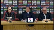 press conference in the derby eve , with berlusconi , galliani and allegri ..