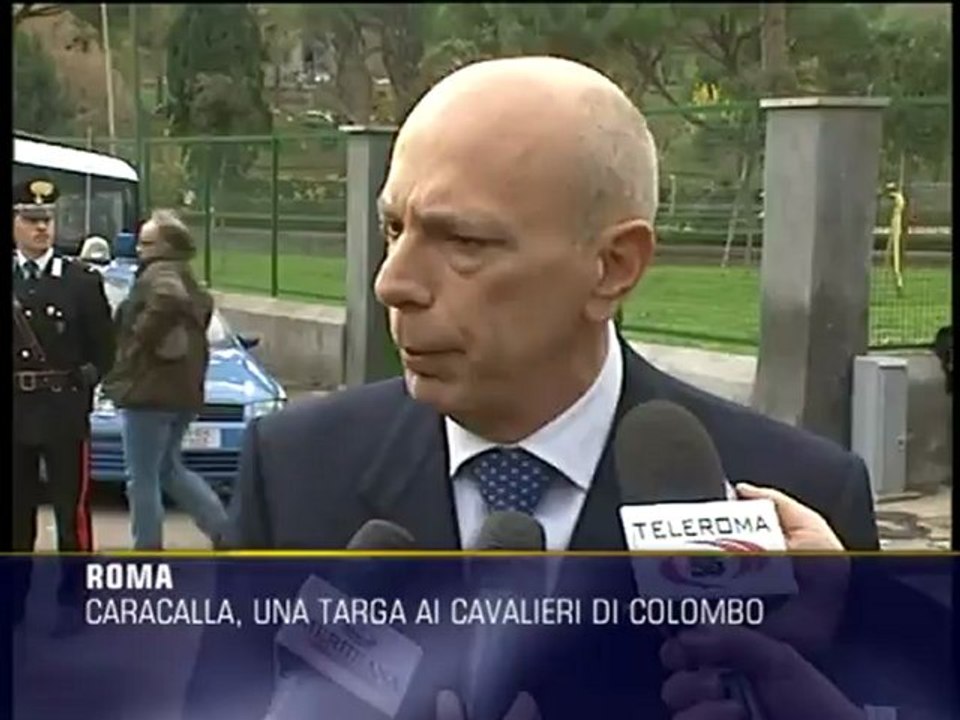 Cavalieri di Colombo, una targa a Caracalla