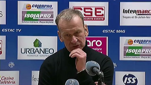 Conférence de presse ESTAC Troyes - SC Bastia : Jean-Marc FURLAN (ESTAC) - Frédéric HANTZ (SCB) - saison 2012/2013
