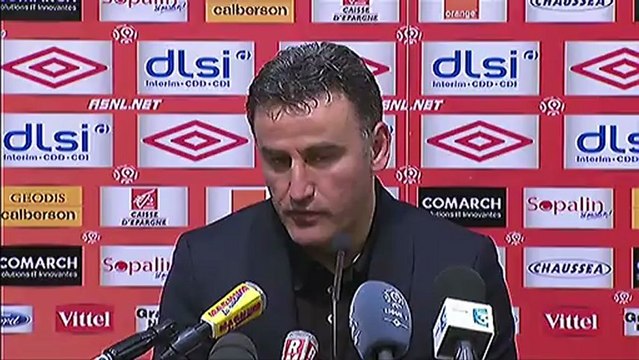 Conférence de presse AS Nancy-Lorraine - AS Saint-Etienne : Patrick GABRIEL (ASNL) - Christophe GALTIER (ASSE) - saison 2012/2013