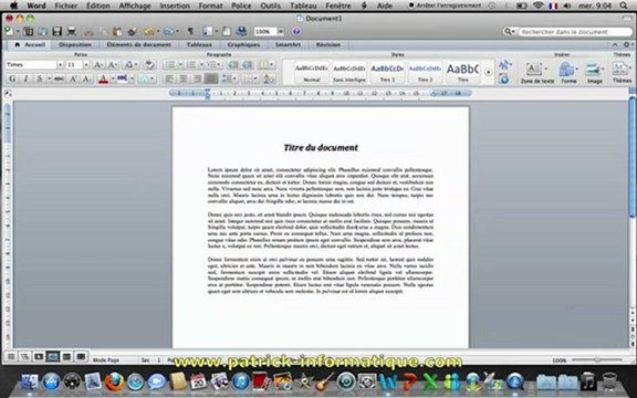 Tuto Mac - Word 2011 - Encadrer texte, titre, page - Extrait