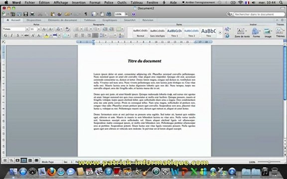 Tuto Mac - Word 2011 - Insérer une image - Extrait