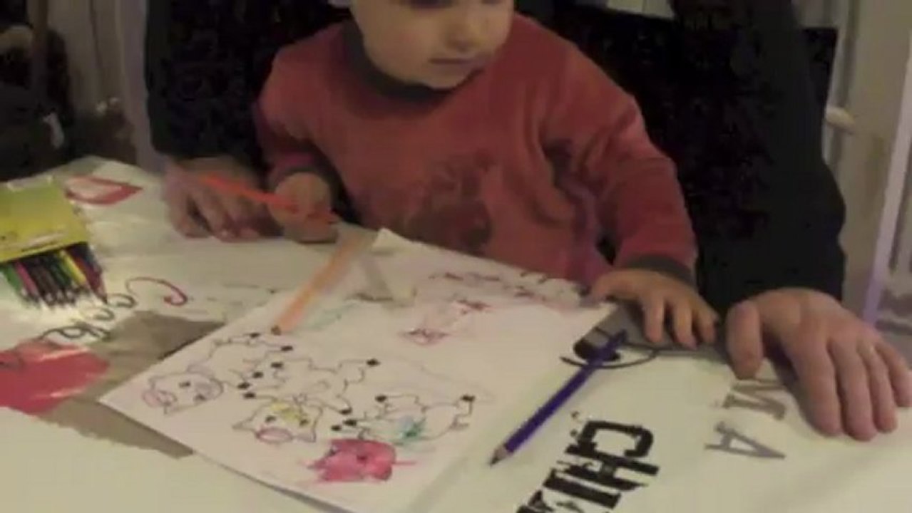 Simon dessine 3 ptis cochons