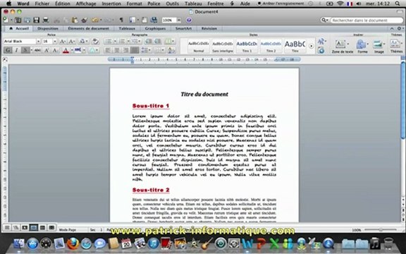 Tuto Mac - Word 2011 - Supprimer rapidement une mise en forme - Extrait