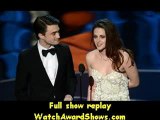 Daniel Radcliffe and actress Kristen Stewart present onstage Oscars 2013