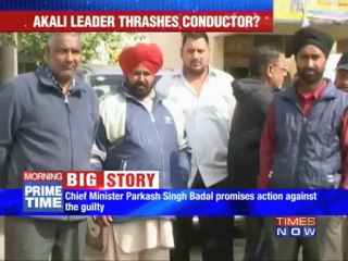 Akali Dal leader thrashes bus conductor!