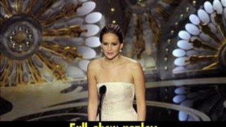 Jennifer Lawrence speaks onstage Oscar Awards 2013