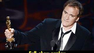 Quentin Tarantino accepts the Best Writing Original Screenplay award for Django Unchained onstage Oscar Awards 2013