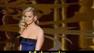 Reese Witherspoon presents onstage Oscar Awards 2013