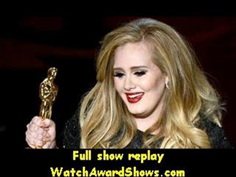 Adele accepts the Best Original Song award for Skyfall from Skyfall onstage 2013 Oscars