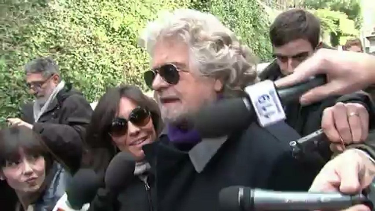 Beppe Grillo, l'humoriste reconverti en politique a voté à Gênes