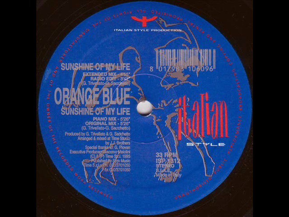 Orange Blue - Sunshine Of My Life (Piano Mix)