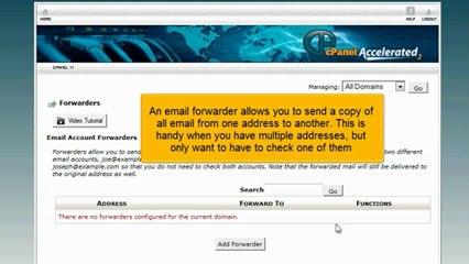 How to setup email forwarding in cPanel