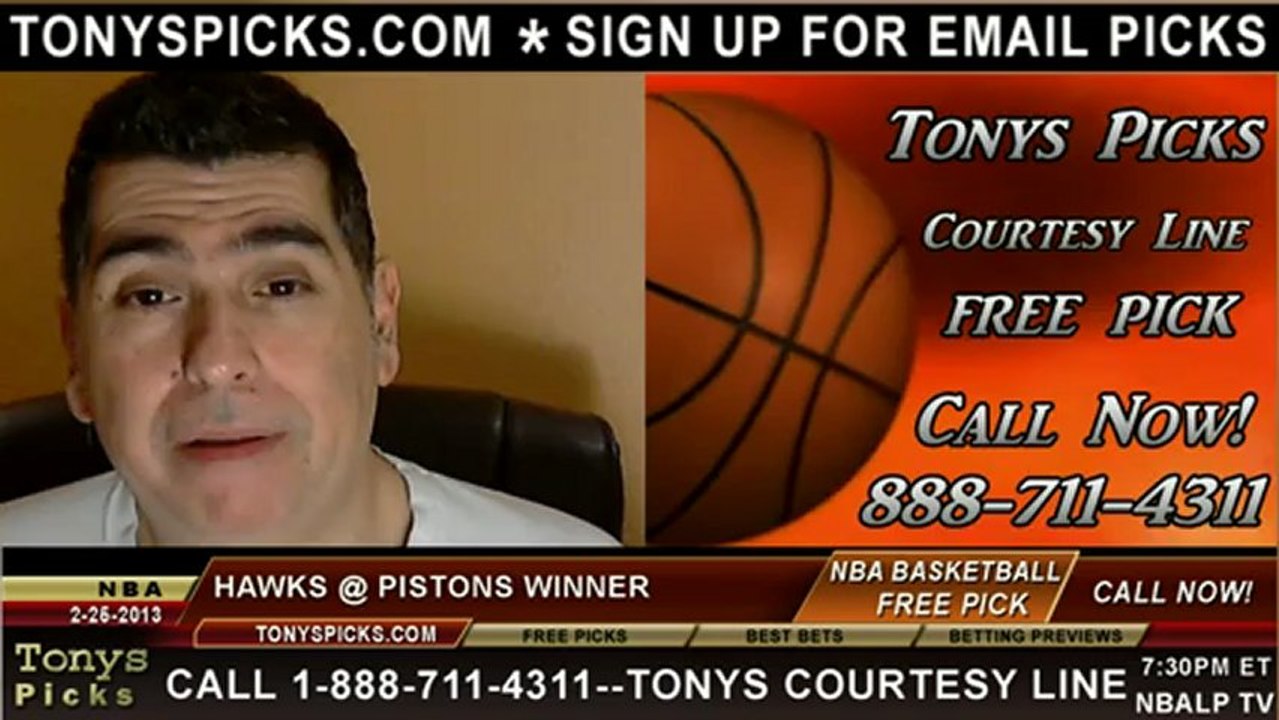 Detroit Pistons versus Atlanta Hawks Pick Prediction NBA Pro Basketball Odds Preview 2-25-2013