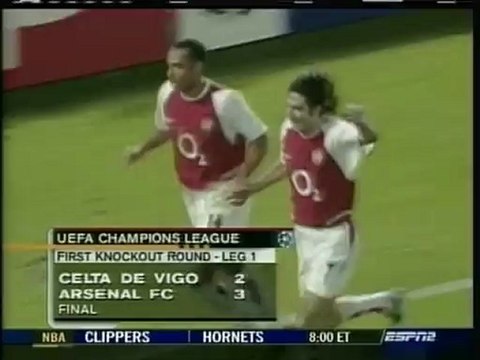 2004 (February 24) Celta (Spain) 2-Arsenal (England) 3 (Champions League)