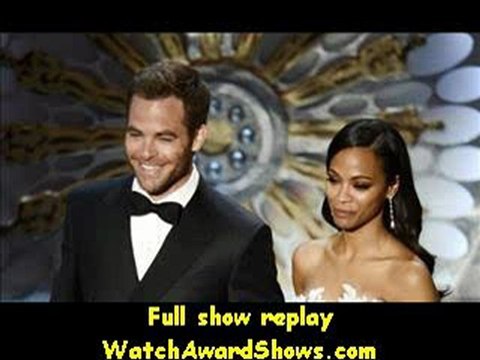 85th Oscars Chris Pine and actress Zoe Saldana present onstage Oscars 2013