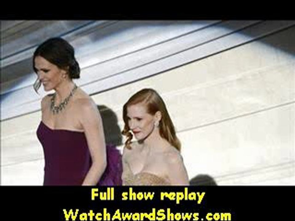 HD 720p Actresses Jennifer Garner and Jessica Chastain present onstage Oscars 2013