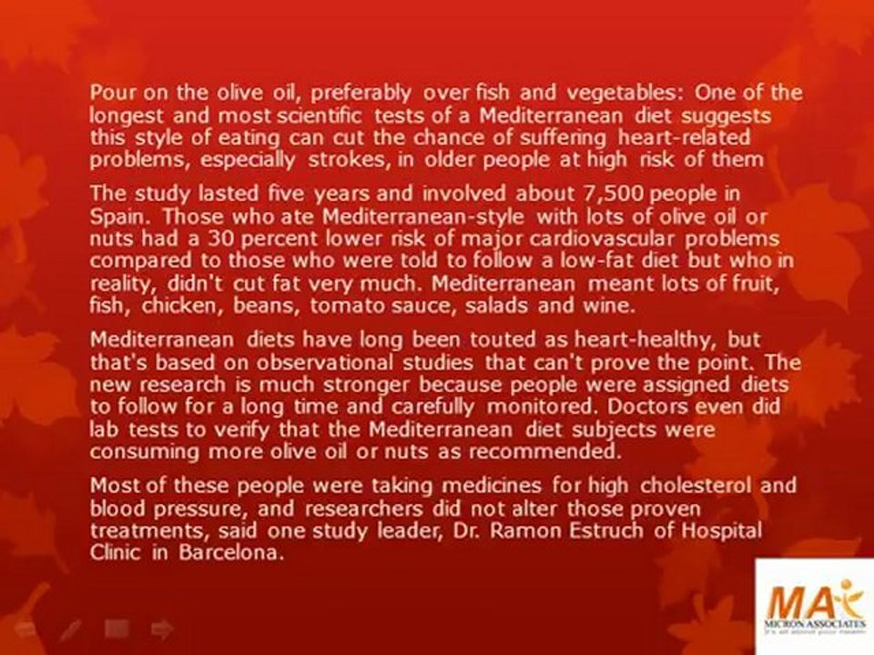 Micron News Blog, Micron and Associates Reviews: Med diet has been proven healthy