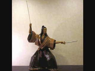 Amazing paper sculpture of Miyamoto Musashi