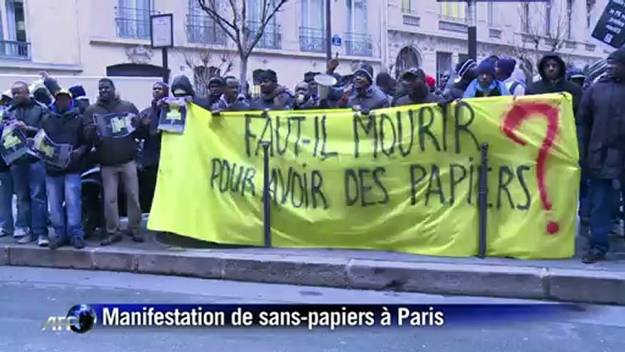 Manifestation en faveur des sans-papiers à Paris