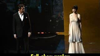 Hugh Jackman and actress Anne Hathaway perform onstage Oscars 2013
