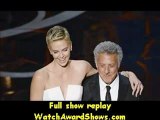 Actress Charlize Theron and actor Dustin Hoffman present onstage Oscars 2013