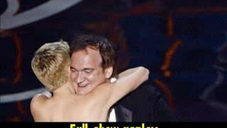 @Quentin Tarantino accepts the Best Writing from actress Charlize Theron and actor Dustin Hoffman Oscars 2013