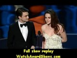 @Daniel Radcliffe and actress Kristen Stewart present onstage Oscars 2013