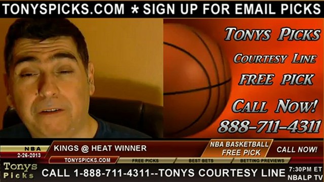 Miami Heat versus Sacramento Kings Pick Prediction NBA Pro Basketball Odds Preview 2-26-2013