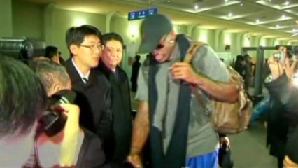 Dennis Rodman lands in North Korea