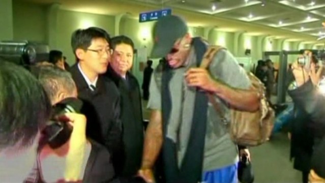 Dennis Rodman lands in North Korea