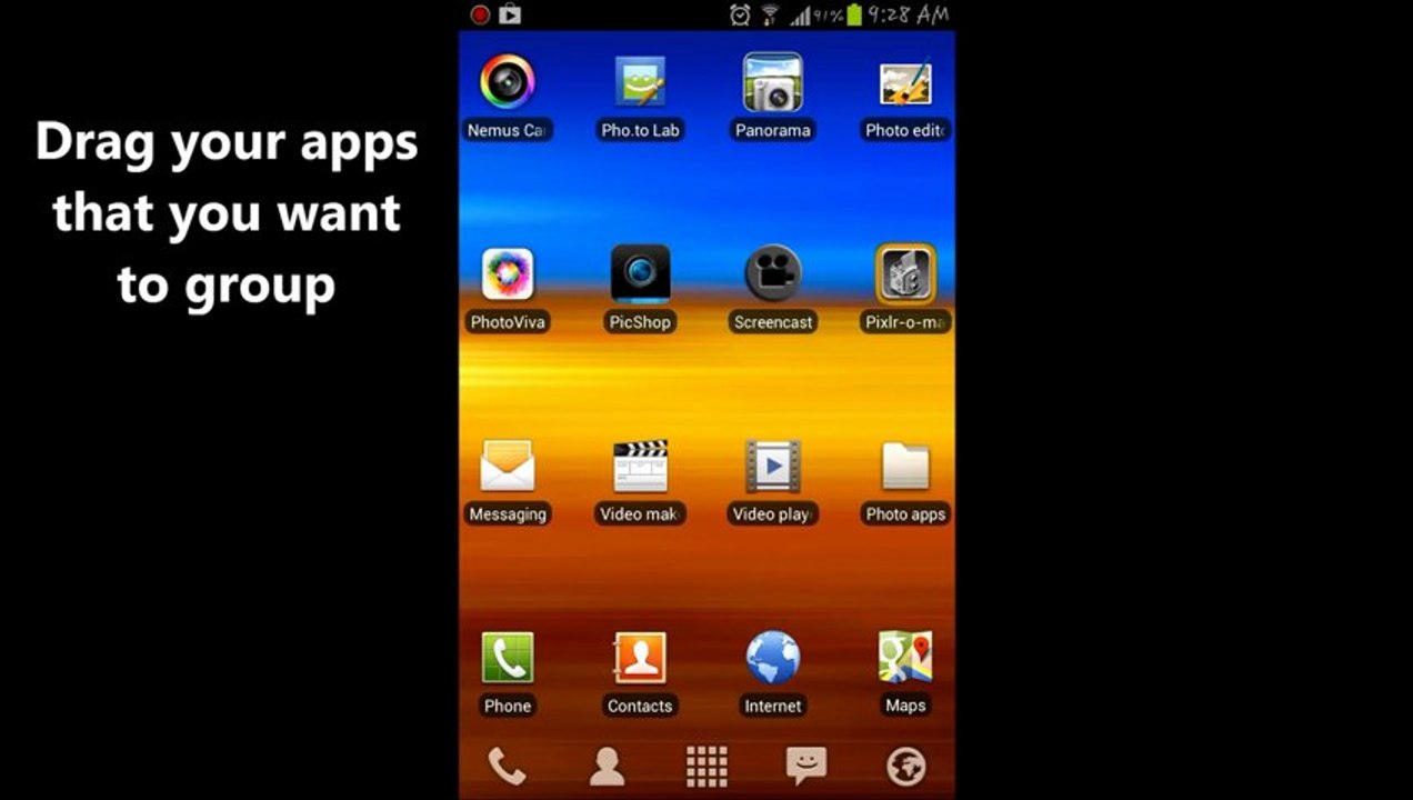 How to group android apps in folder