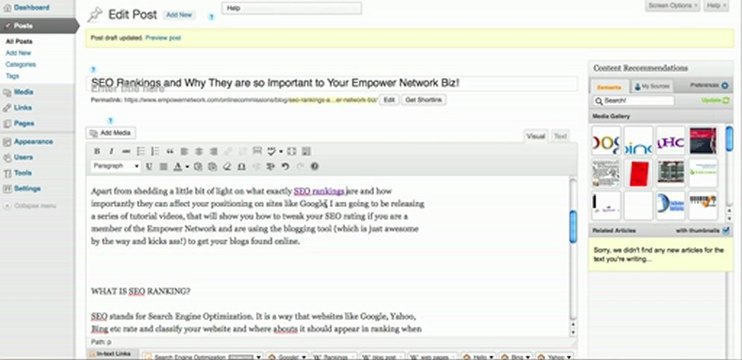 SEO Rankings Tutorial 2 - Adding an Internal Link to Your Other Pages