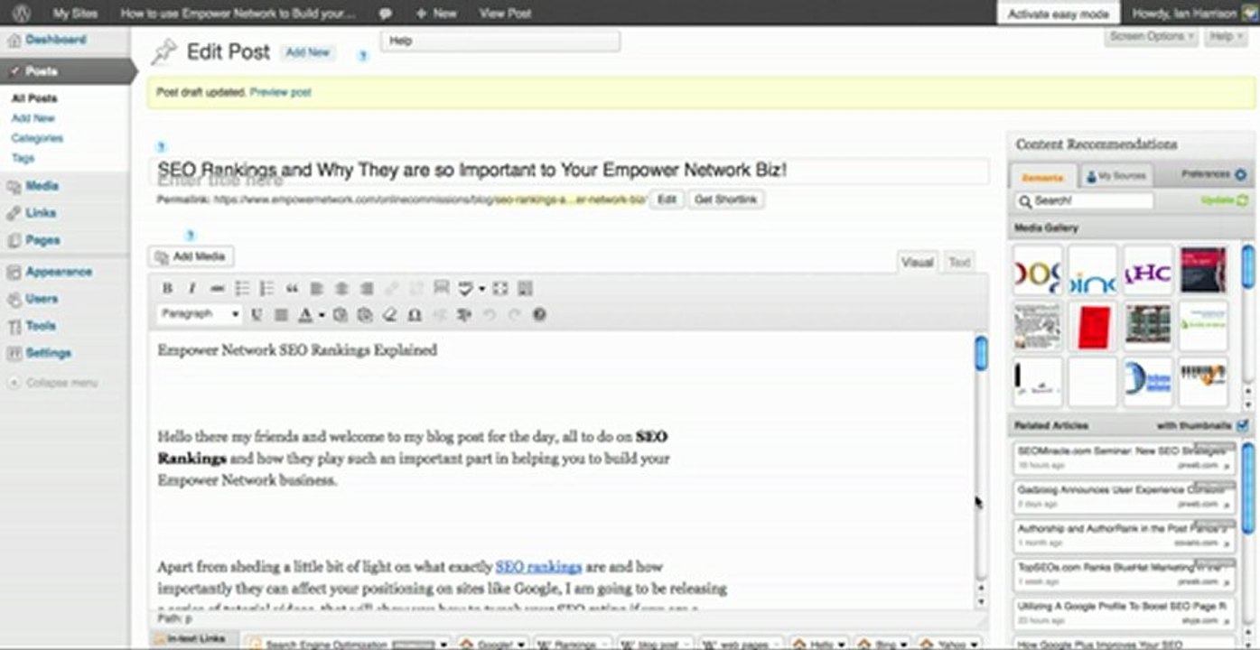 SEO Rankings Tutorial 7 - How to Make Your Keyword Bold, in Italics and Underlined