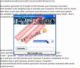Exposure 4 serial keygen 2013