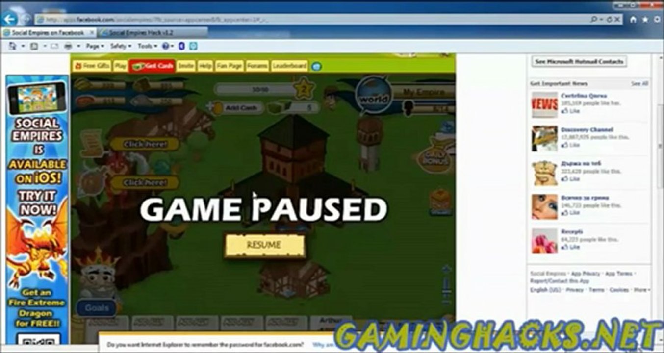 Social Empires Hack Cheat March 2013 ™ Hent gratis FREE Download télécharger