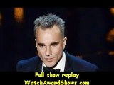 Daniel Day-Lewis accepts the Best Actor award for Lincoln onstage Oscars 2013